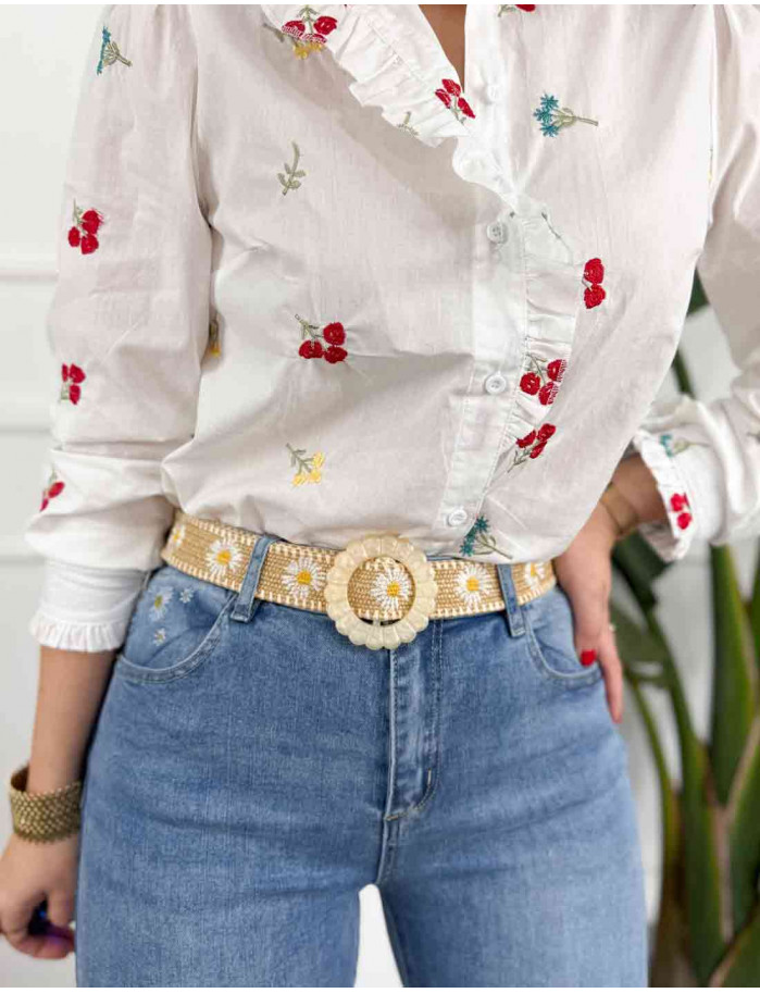 Jeans Dentelle Cinturón