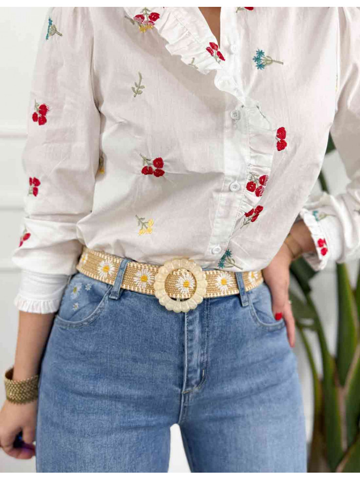 Jeans Dentelle Cinturón