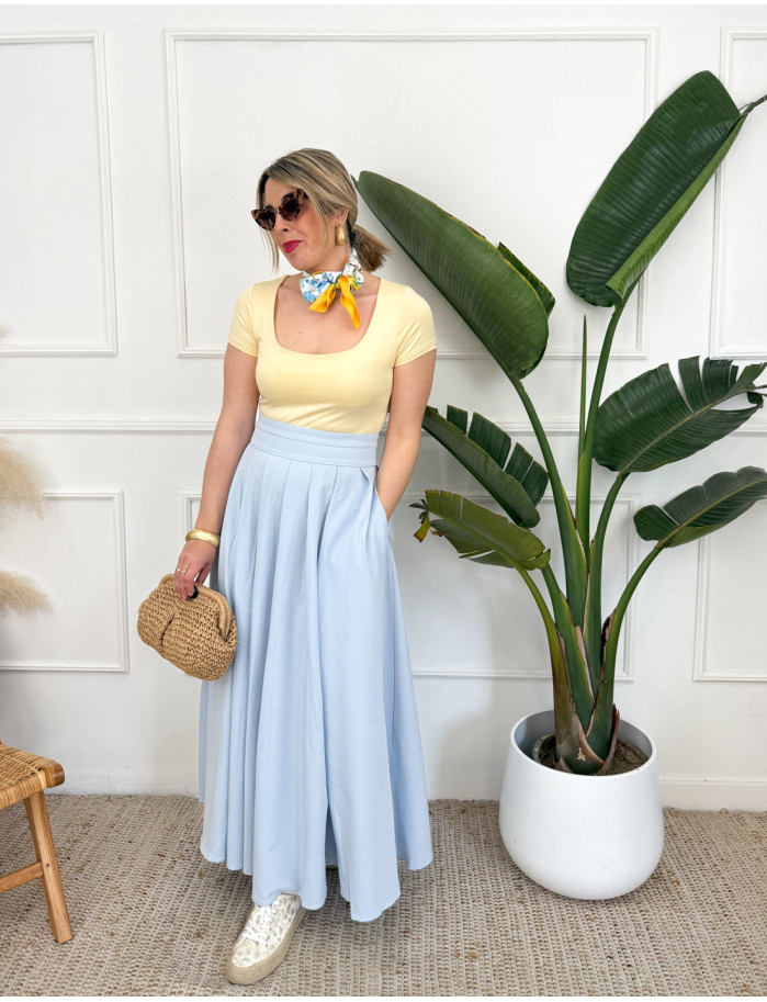 Falda Hiedra Celeste