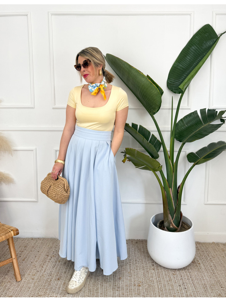 Falda Hiedra Celeste