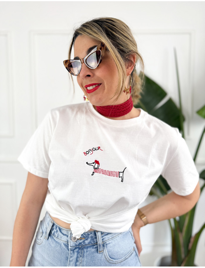 Camiseta Bonjour Rojo