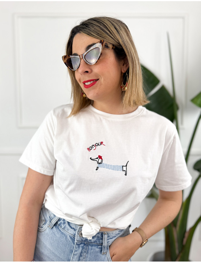Camiseta Bonjour Azul