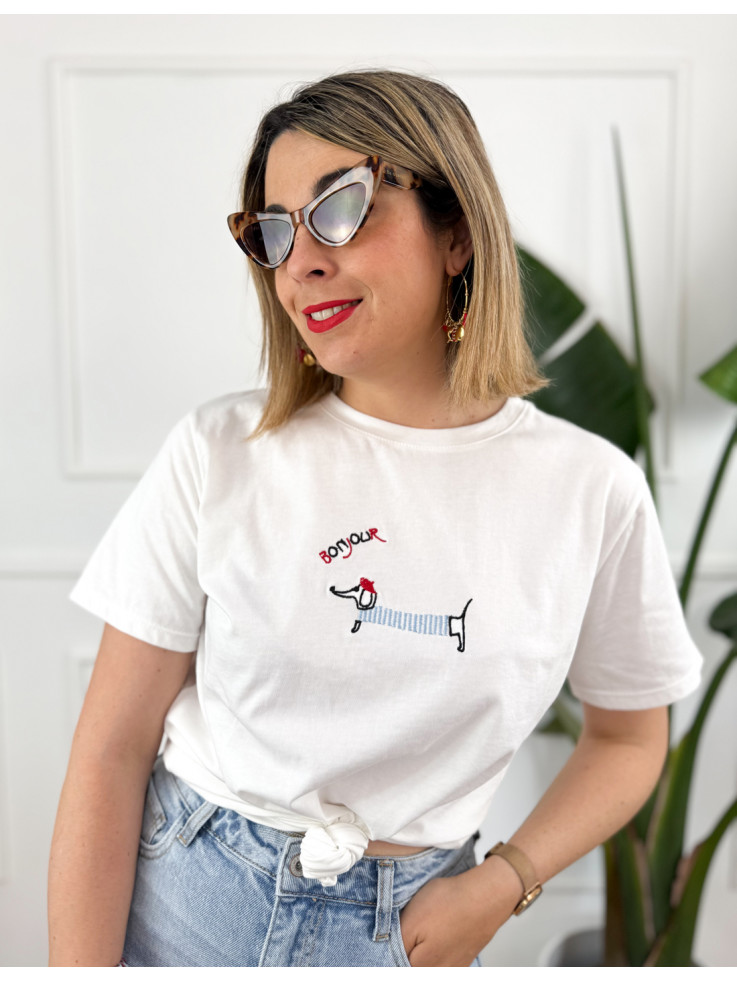 Camiseta Bonjour Azul